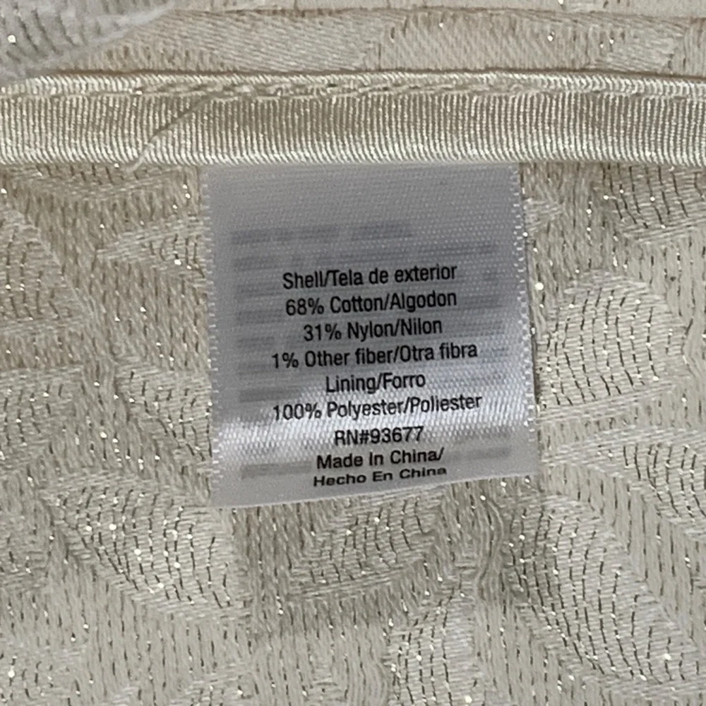 a.n.a Cropped Short Sleeve Jacket Womens Off White | Gold Thread | Size Large - Picture 9 of 10